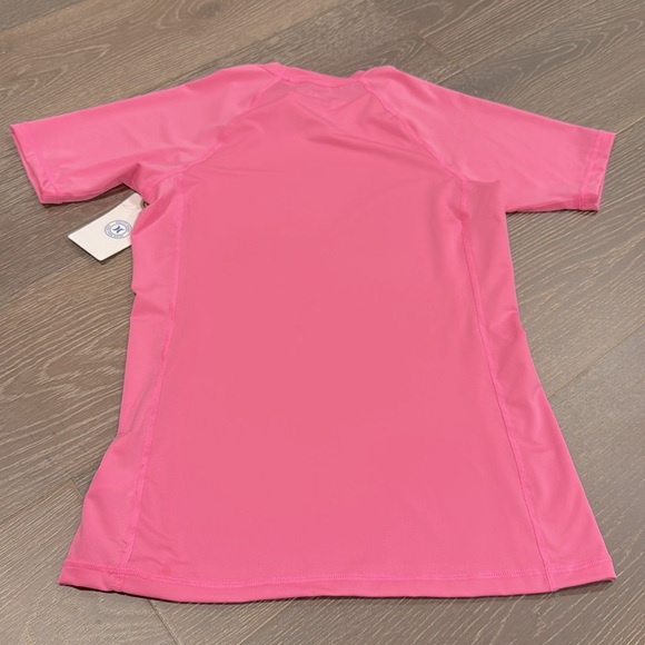 NWT! HURLEY solid pink short sleeve rash guard. Size small. - Picture 6 of 6
